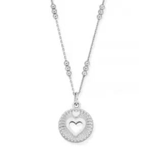 ChloBo Silver Triple Bobble Chain Guiding Heart Necklace