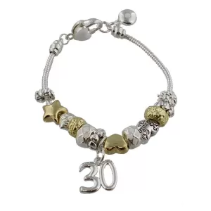 Birthdays by Juliana 30th Birthday Charm Bracelet