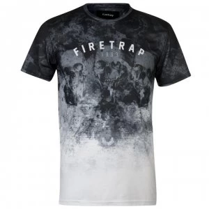 Firetrap Sub T Shirt Mens - Textured Skull