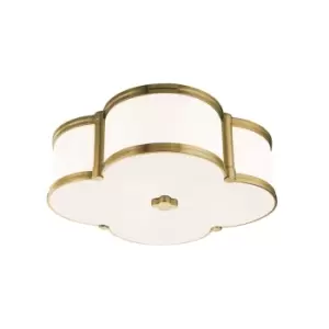 Chandler 3 Light Flush Mount Brass, Glass