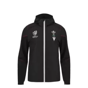 Macron Wales Rugby Zip Up Hoodie 2023 2024 Juniors - Black