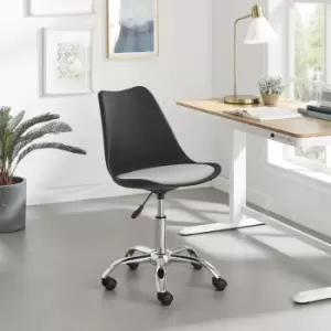 Furniturebox UK - Furniturebox Oslo Two Tone Black and White Faux Leather Modern Minimalist Office Chair