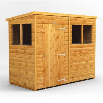 8x4 Power Pent Garden Shed - Brown