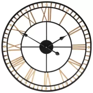 Garden Gear Roman Numeral Garden Wall Clock - Black/Gold