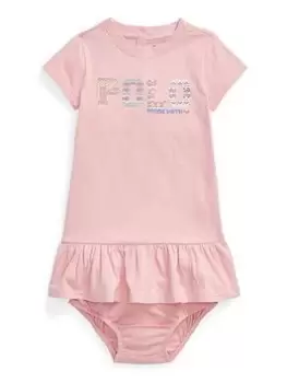 Ralph Lauren Baby Girls Polo Grapic Short Sleeve Dress - Rose Pink, Rose Pink, Size 12 Months