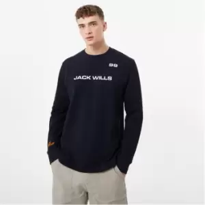 Jack Wills Long Sleeve Graphic Textured T Shirt - Black