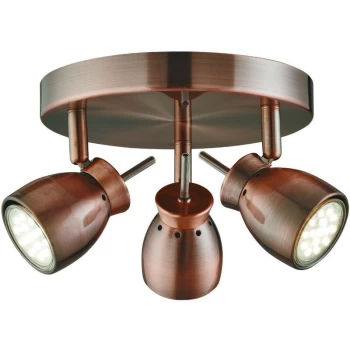 Searchlight Jupiter - LED 3 Light Spotlight Copper, GU10