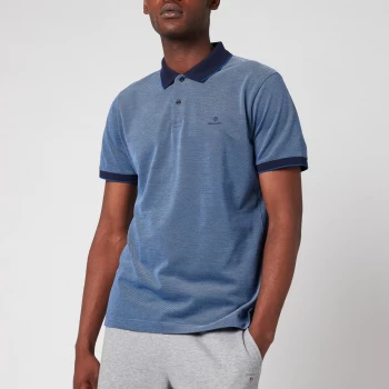 GANT Mens Oxford Pique Polo Shirt - Persian Blue - M