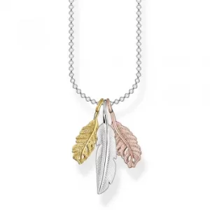 THOMAS SABO Silver Three Colour Feathers Necklace KE2054-431-7-L45V