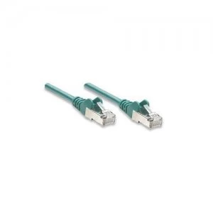 Intellinet Network Patch Cable Cat5e 15m Green CCA SF/UTP PVC RJ45 Gold Plated Contacts Snagless Booted Polybag