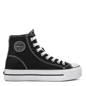 SoulCal Canvas High Top Platform Trainers Ladies - Black