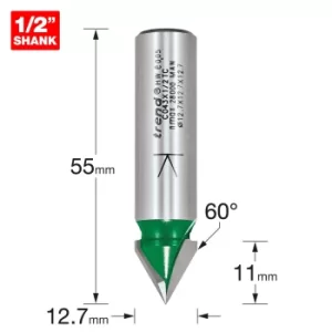 Trend CRAFTPRO Chamfer V Grovve Router Cutter 12.7mm 11mm 1/2"