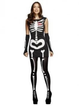 Sexy Skeleton Costume, One Colour, Size S, Women