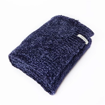 Jack Wills Chenille Blanket Throw - Navy