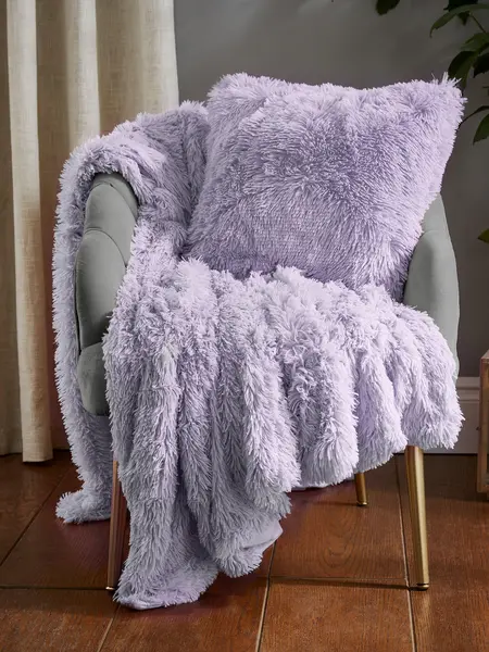 Catherine Lansfield 'Cuddly' Blanket Throw Purple