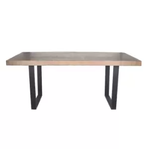 Olivia's Lola Iron Rectangular Dining Table in Pahoja Mnago Wood K/D