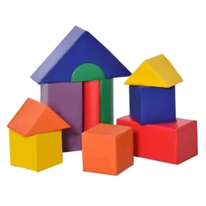 Homcom 11 Piece Kids Soft Foam Play Blocks Set, Multi