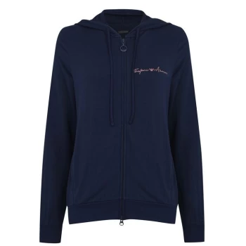 Emporio Armani Signature Full Zip Hoodie - Blue