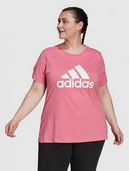 Adidas Essentials Big Logo Tee - Plus Size, Rose, Size 3X, Women