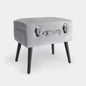 Silver Storage Trunk Stool