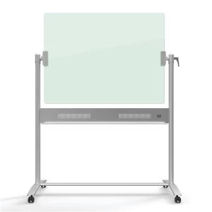 Nobo Diamond 900 x 1200mm Mobile Glassboard with Brilliant White Glass Surface on Horizontal Pivott