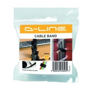 DLine Cable Tidy Band Reusable Hook and Loop Black CTTAPE20001