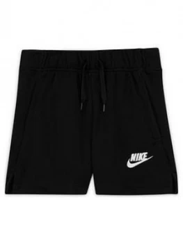 Nike Girls Nsw Club Ft 5 In Short, Black/White, Size L=12-13 Years, Women