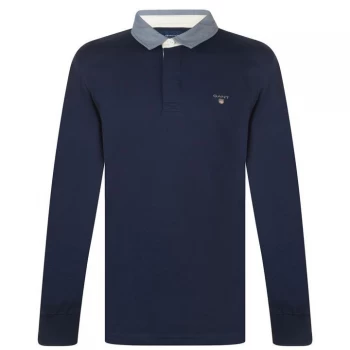 Gant Plain Rugby Polo Mens - Blue 433