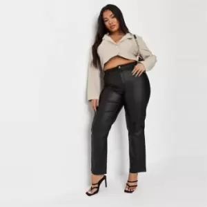 Missguided Plus Coated Dad Jean - Black