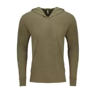 Next Level Adults Unisex Tri-Blend Long Sleeve T-Shirt Hoodie (S) (Military Green)