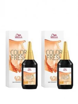 Wella Wella Professionals Color Fresh Semi-Permanent Colour Dark Gold Red Blonde 75ml Duo Pack