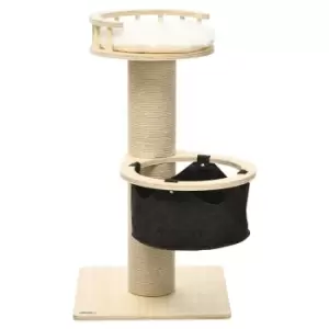 PawHut 84cm Kitty Activity Centre w/ Jute Scratching Post - Natural Finish