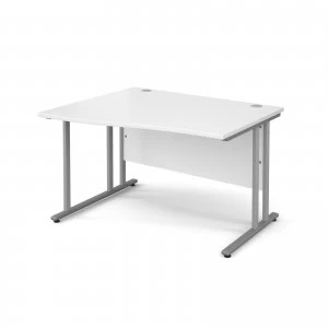 Maestro 25 SL Left Hand Wave Desk 1200mm - Silver Cantilever Frame wh