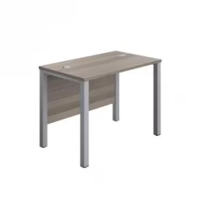 Jemini Goal Post Rect Desk 1000x600mmGrey Oak-Silver GP1060RECGOSV