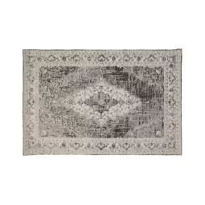 Interiors By Ph Small Grey Jacquard Woven Rug