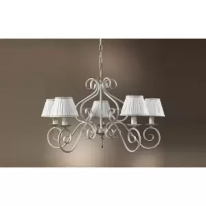 Vivienne 5 Light Multi Arm Chandelier With Shades, White