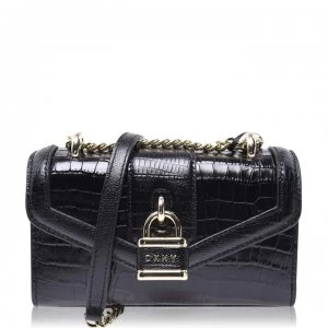 DKNY Ella Croc Shoulder Bag - Black/Gold BGD