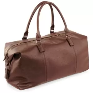 Quadra NuHude Faux Leather Weekender Holdall Bag (Pack of 2) (One Size) (Tan) - Tan