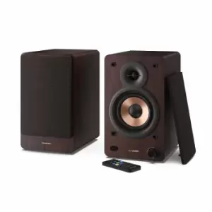 Sharp Cp-ss30(br) 2-way Active Bookshelf Speakers With Bluetooth Audio Streaming - Brown