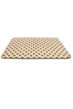 50 x 80 Cream Memory Foam Paw Print Pet Mat