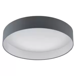 Flush Ceiling Light Colour White Shade Anthracite Fabric Bulb LED 24W Included