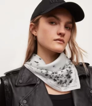 Sakura Silk AllSaints Womens Bandana, Ecru White and Black