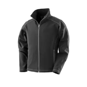 Result Work-Guard Womens/Ladies Treble Stitch Soft Shell Jacket (XS) (Black)