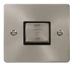 Click Scolmore Define Brushed Steel 1 Gang Plate Switch 10A With Black Ingot - FPBS520BK