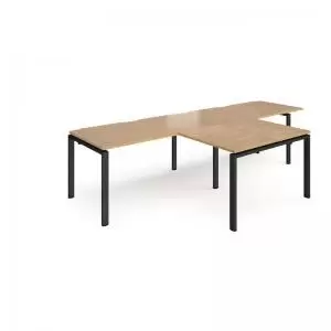 Adapt double straight desks 3200mm x 800mm with 800mm return desks -