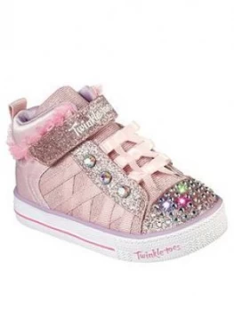 Skechers Toddler Girl Shuffle Lites Lighted High Top Trainer - Pink, Size 9 Younger