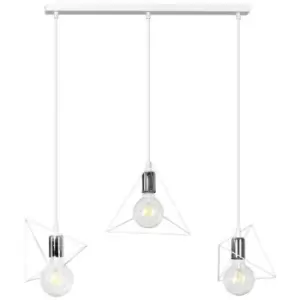 Emibig Dex White Bar Pendant Ceiling Light 3x E27