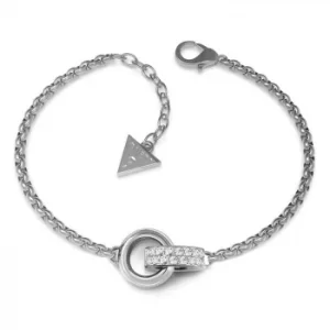 Guess Silver Tone Crystal Rings Bracelet