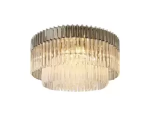 Ceiling Round 12 Light E14, Polished Nickel, Clear Glass, Item Weight: 28.4kg