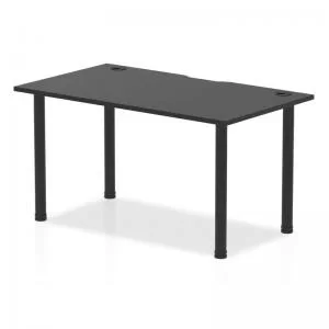 Impulse Black Series 1400 x 800mm Straight Table Black Top with Cable